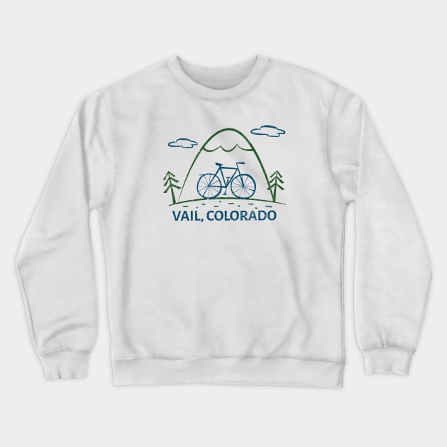 Vail, Colorado Biking Crewneck Sweatshirt by Mountain Morning Graphics